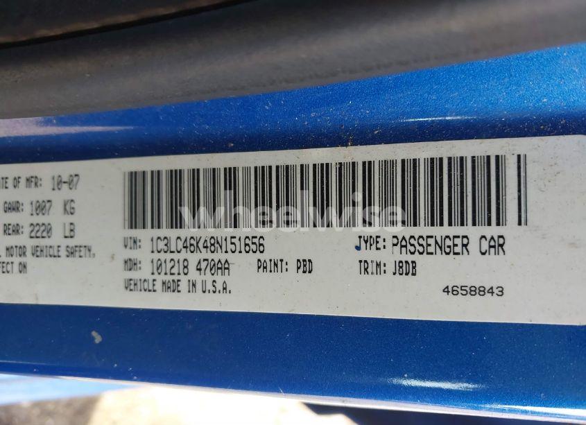 Photo 9 of 2008 Chrysler Sebring LX (VIN 1C3LC46K48N151656)