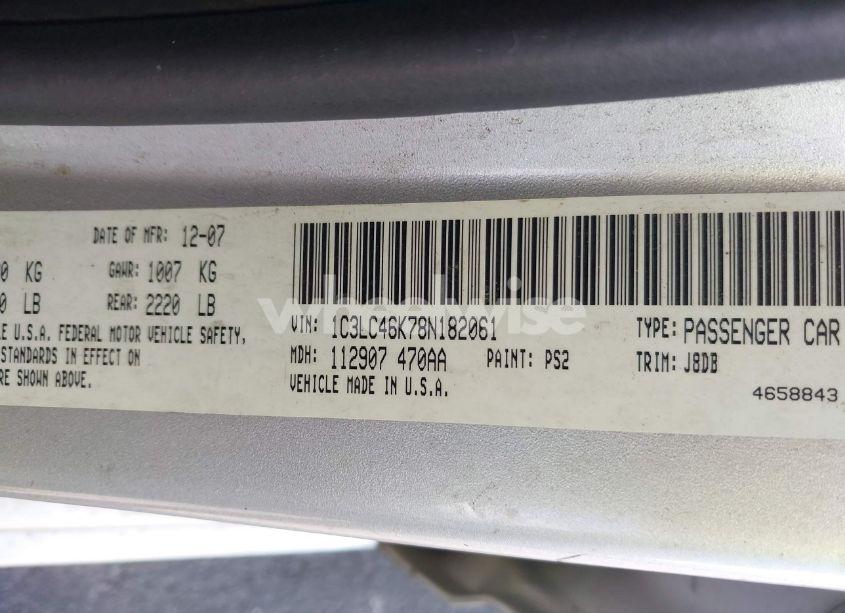 Photo 9 of 2008 Chrysler Sebring LX (VIN 1C3LC46K78N182061)