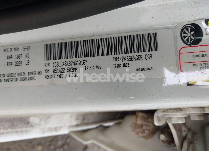 Photo 9 of 2007 Chrysler Sebring (VIN 1C3LC46K87N610167)