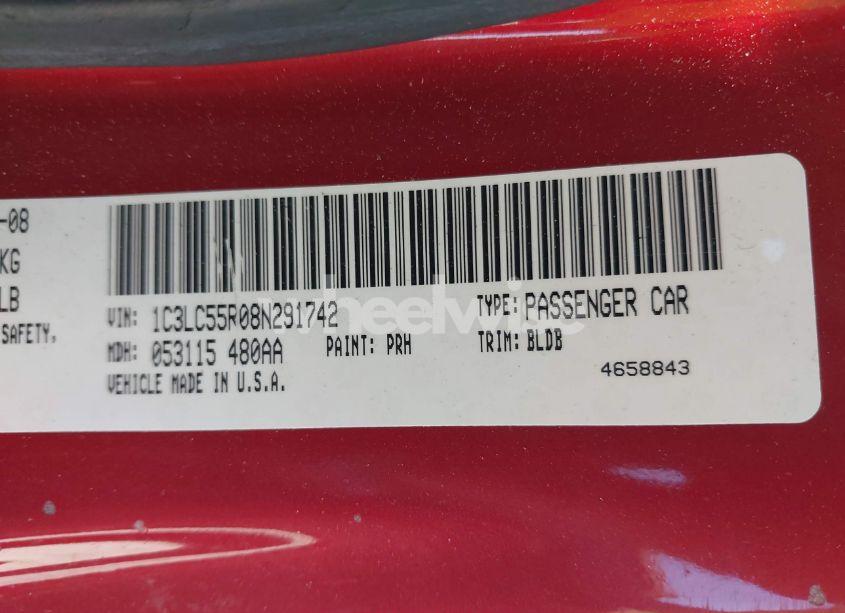 Photo 9 of 2008 Chrysler Sebring TOURING (VIN 1C3LC55R08N291742)