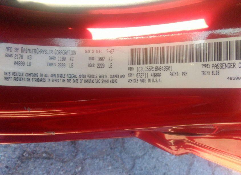 Photo 9 of 2008 Chrysler Sebring TOURING (VIN 1C3LC55R18N643601)