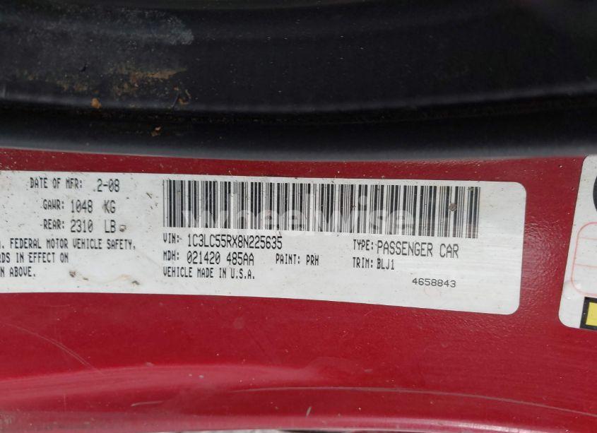 Photo 9 of 2008 Chrysler Sebring TOURING (VIN 1C3LC55RX8N225635)