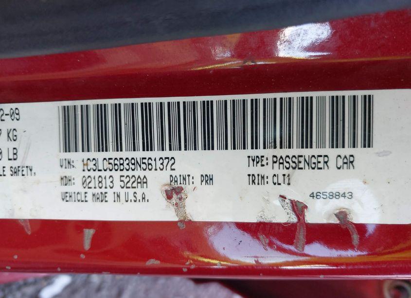 Photo 9 of 2009 Chrysler Sebring TOURING (VIN 1C3LC56B39N561372)