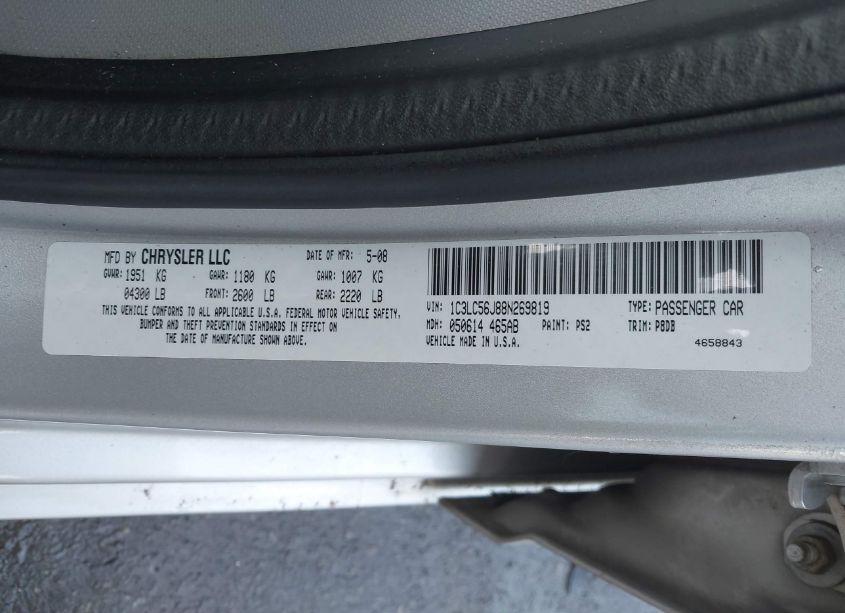 Photo 9 of 2008 Chrysler Sebring TOURING (VIN 1C3LC56J88N269819)