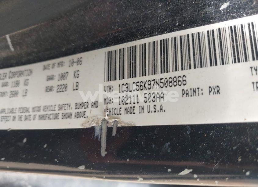 Photo 9 of 2007 Chrysler Sebring TOURING (VIN 1C3LC56K97N508866)