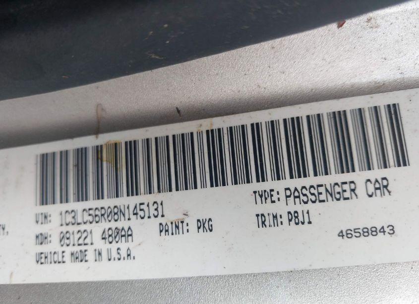 Photo 9 of 2008 Chrysler Sebring TOURING (VIN 1C3LC56R08N145131)