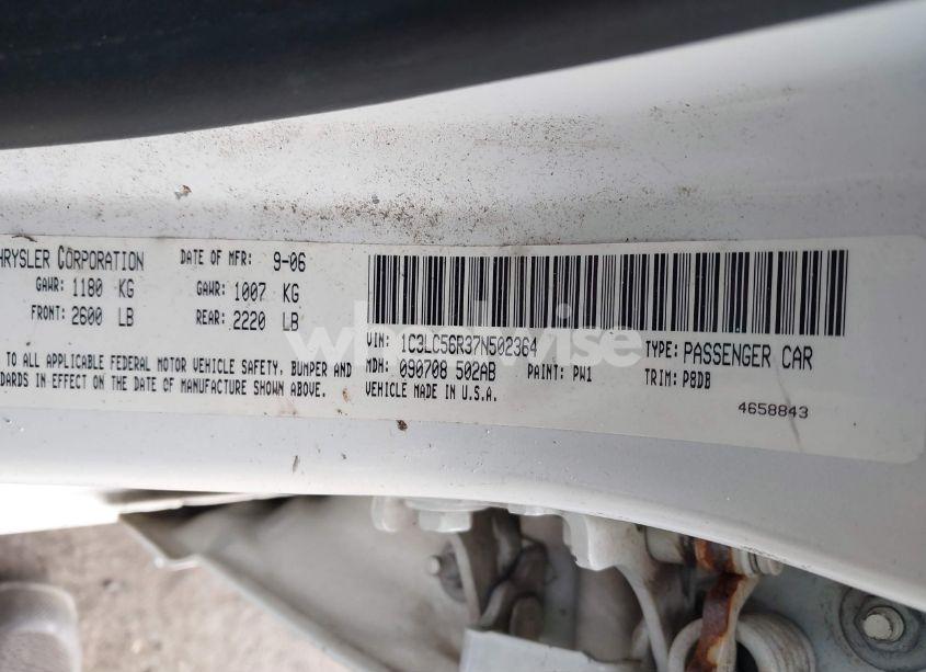 Photo 9 of 2007 Chrysler Sebring TOURING (VIN 1C3LC56R37N502364)