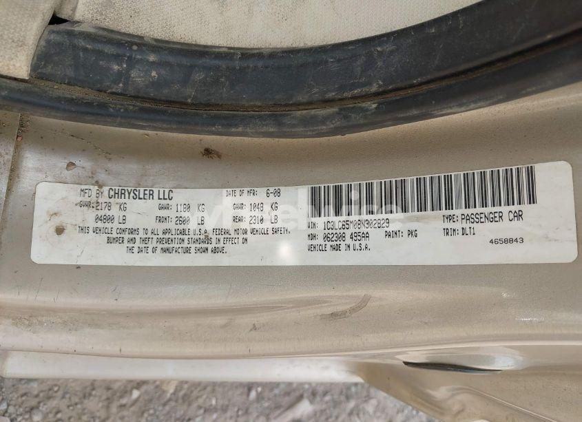 Photo 9 of 2008 Chrysler Sebring LIMITED (VIN 1C3LC65M08N302829)