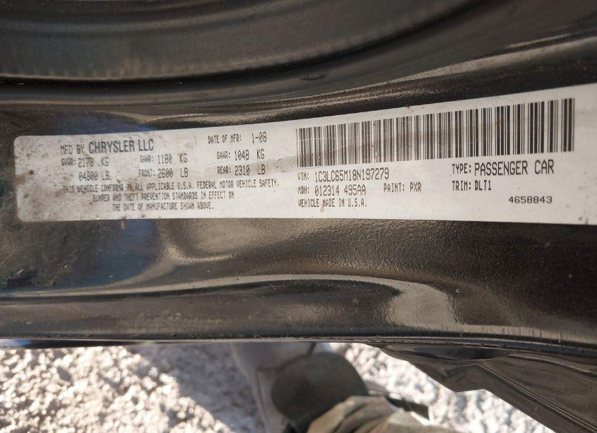 Photo 9 of 2008 Chrysler Sebring LIMITED (VIN 1C3LC65M18N197279)