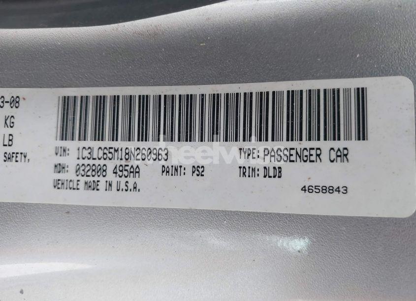 Photo 9 of 2008 Chrysler Sebring LIMITED (VIN 1C3LC65M18N260963)