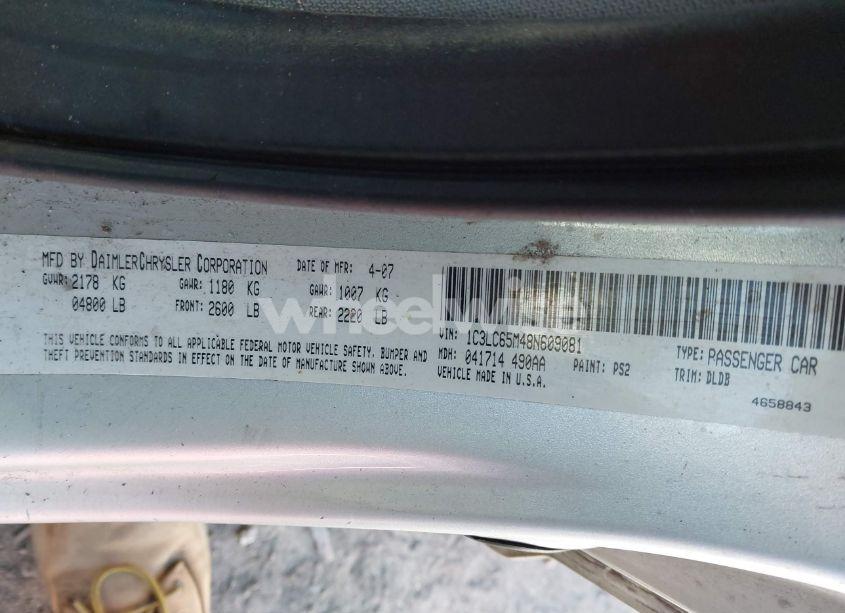 Photo 9 of 2008 Chrysler Sebring LIMITED (VIN 1C3LC65M48N609081)