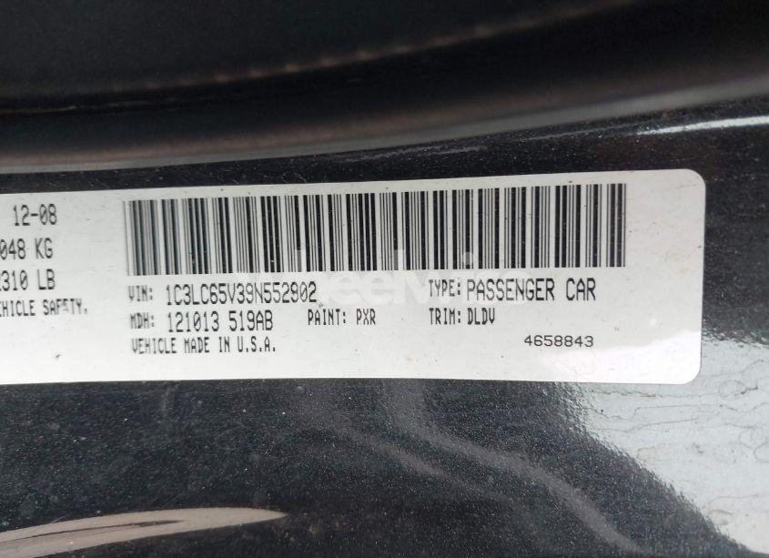 Photo 9 of 2009 Chrysler Sebring LIMITED (VIN 1C3LC65V39N552902)