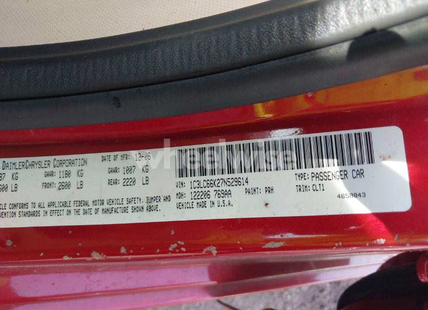 Photo 9 of 2007 Chrysler Sebring LIMITED (VIN 1C3LC66K27N529614)