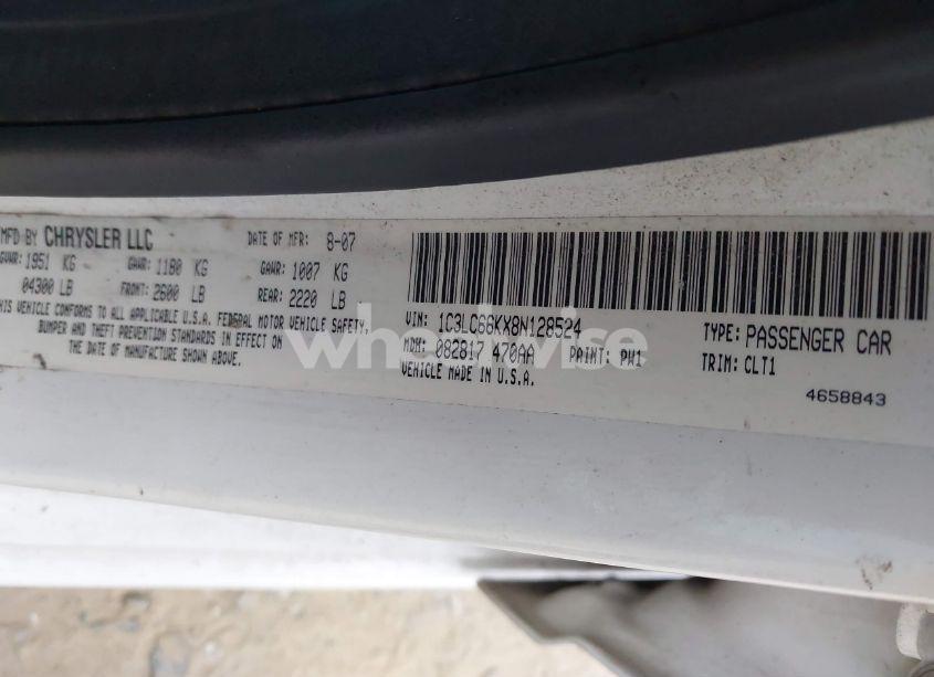 Photo 9 of 2008 Chrysler Sebring LIMITED (VIN 1C3LC66KX8N128524)