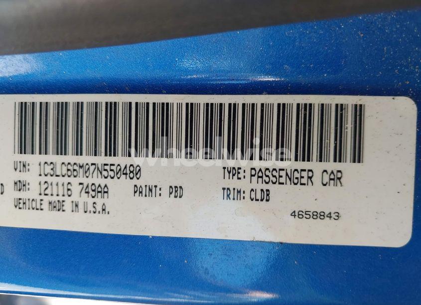 Photo 9 of 2007 Chrysler Sebring LIMITED (VIN 1C3LC66M07N550480)