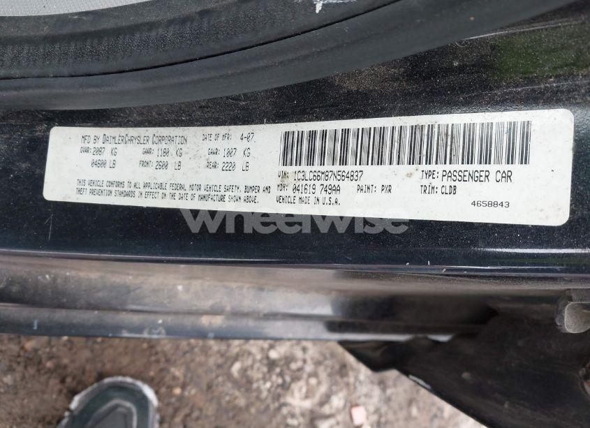 Photo 9 of 2007 Chrysler Sebring LIMITED (VIN 1C3LC66M87N564837)