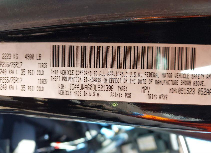 Photo 9 of 2013 Jeep Wrangler SPORT (VIN 1C4AJWAG0DL521398)