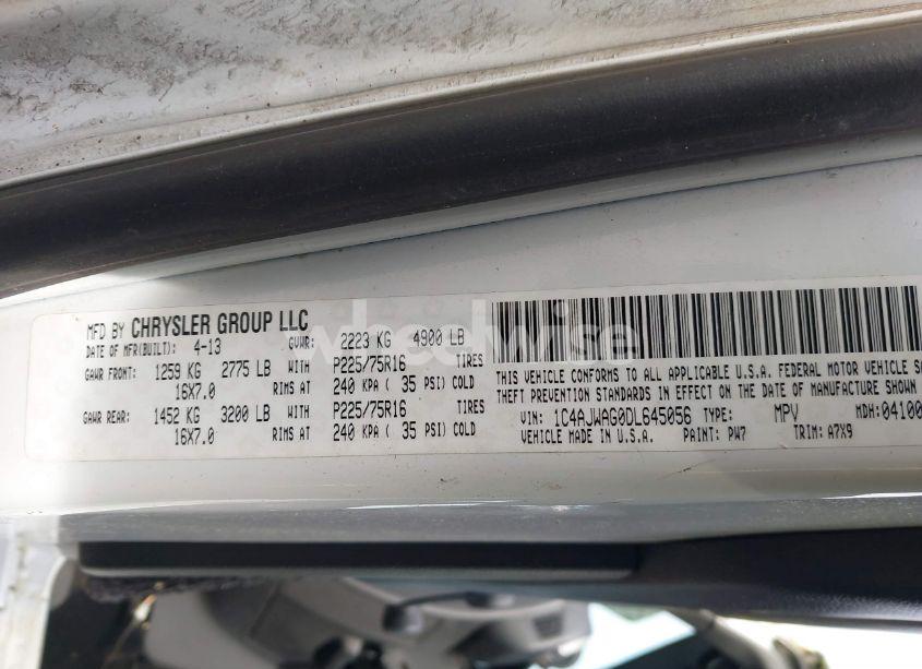 Photo 9 of 2013 Jeep Wrangler SPORT (VIN 1C4AJWAG0DL645056)