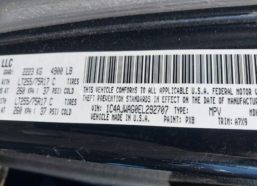 Photo 9 of 2014 Jeep Wrangler WILLYS WHEELER (VIN 1C4AJWAG0EL292707)