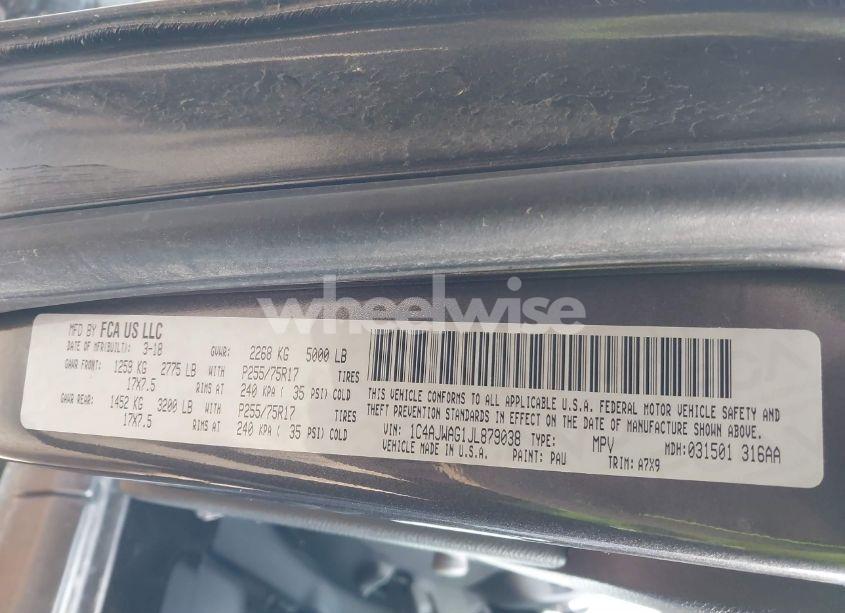 Photo 9 of 2018 Jeep Wrangler JK SPORT S 4X4 (VIN 1C4AJWAG1JL879038)