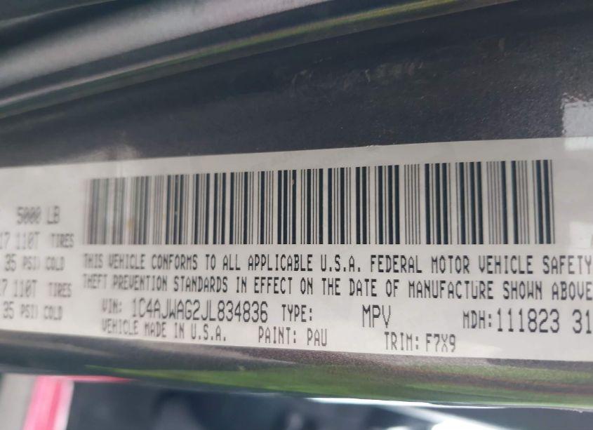 Photo 9 of 2018 Jeep Wrangler JK FREEDOM EDITION 4X4 (VIN 1C4AJWAG2JL834836)