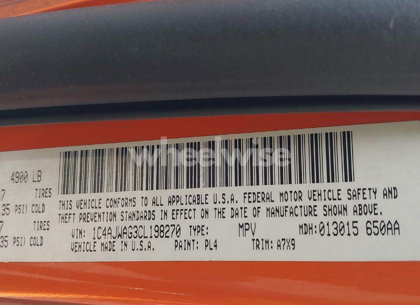 Photo 9 of 2012 Jeep Wrangler SPORT (VIN 1C4AJWAG3CL198270)