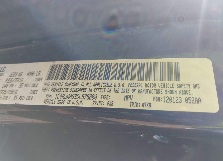 Photo 9 of 2013 Jeep Wrangler SPORT (VIN 1C4AJWAG3DL579800)