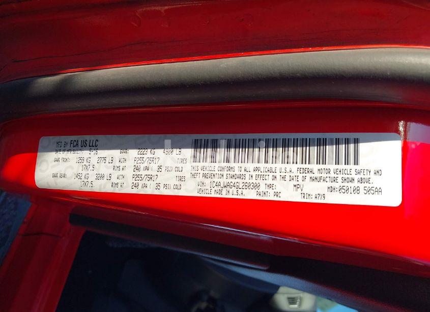 Photo 9 of 2016 Jeep Wrangler SPORT (VIN 1C4AJWAG4GL260300)