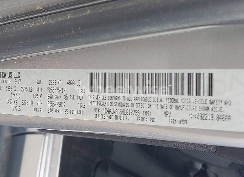 Photo 9 of 2017 Jeep Wrangler SPORT 4X4 (VIN 1C4AJWAG5HL612799)