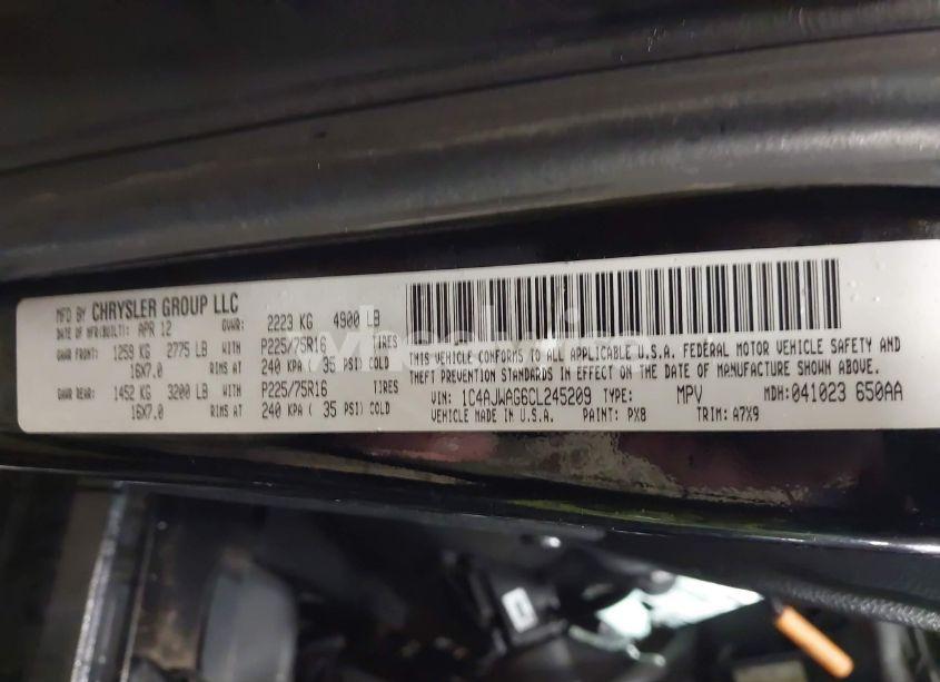 Photo 9 of 2012 Jeep Wrangler SPORT (VIN 1C4AJWAG6CL245209)