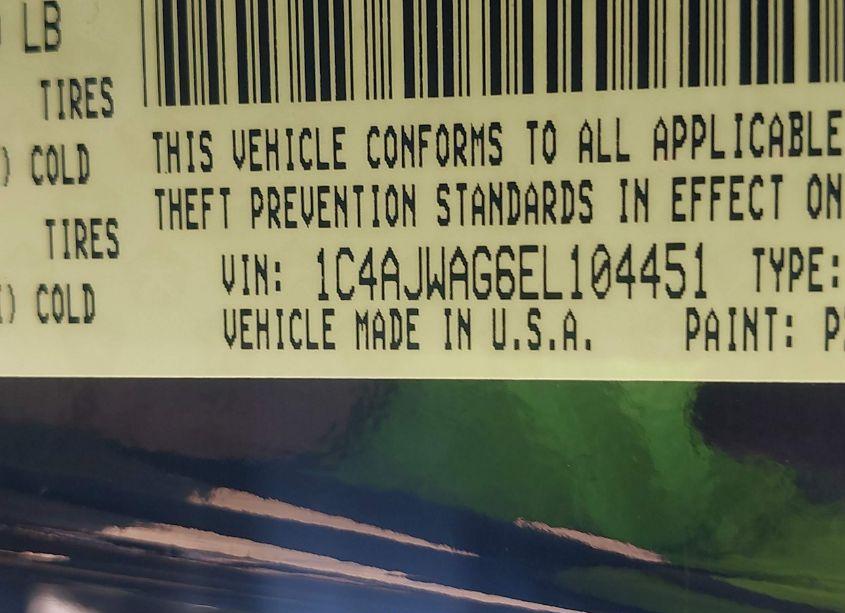 Photo 9 of 2014 Jeep Wrangler SPORT (VIN 1C4AJWAG6EL104451)