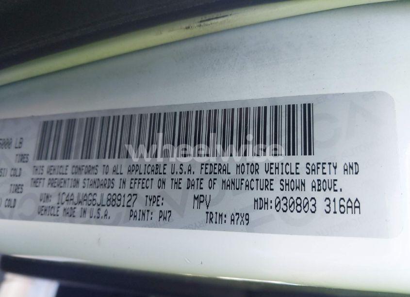 Photo 9 of 2018 Jeep Wrangler JK SPORT S 4X4 (VIN 1C4AJWAG6JL889127)