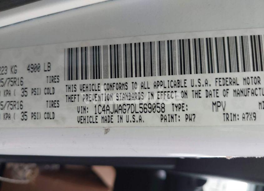 Photo 9 of 2013 Jeep Wrangler SPORT (VIN 1C4AJWAG7DL569058)