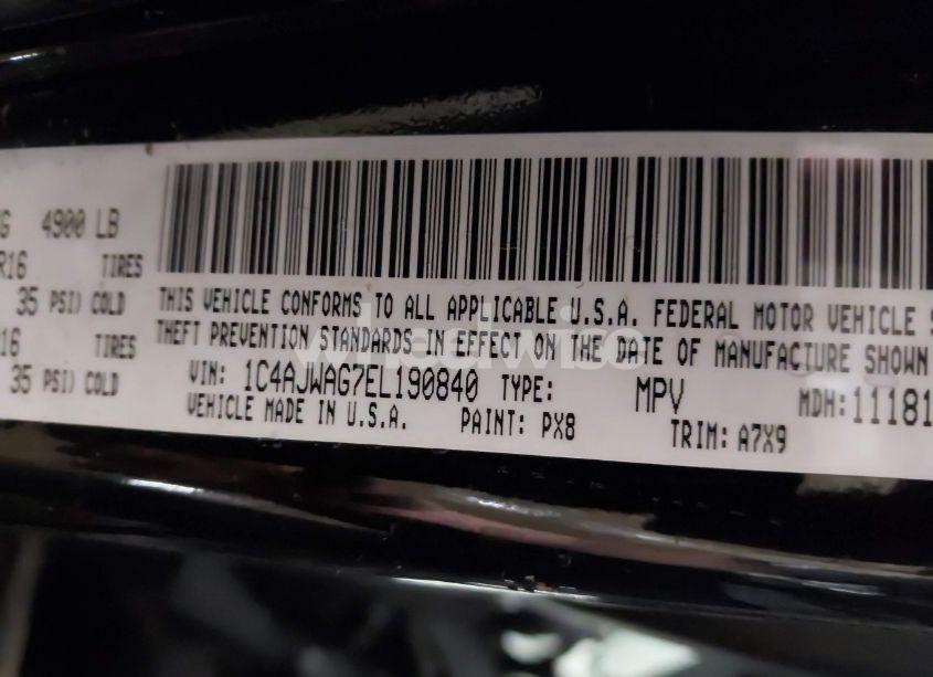 Photo 9 of 2014 Jeep Wrangler SPORT (VIN 1C4AJWAG7EL190840)