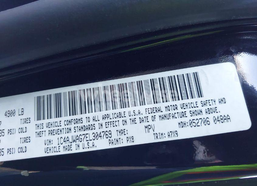 Photo 9 of 2014 Jeep Wrangler SPORT (VIN 1C4AJWAG7EL304769)