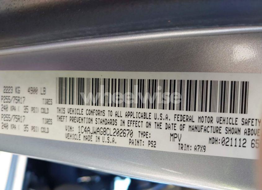 Photo 9 of 2012 Jeep Wrangler SPORT (VIN 1C4AJWAG8CL202670)