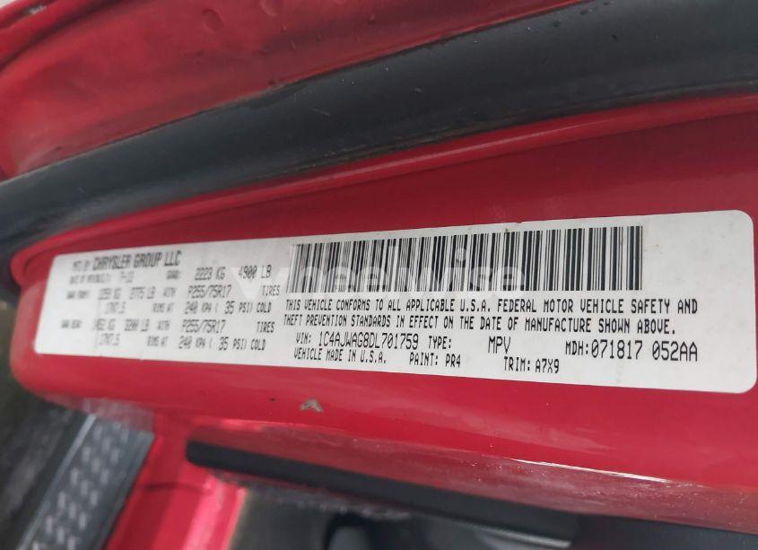 Photo 9 of 2013 Jeep Wrangler SPORT (VIN 1C4AJWAG8DL701759)