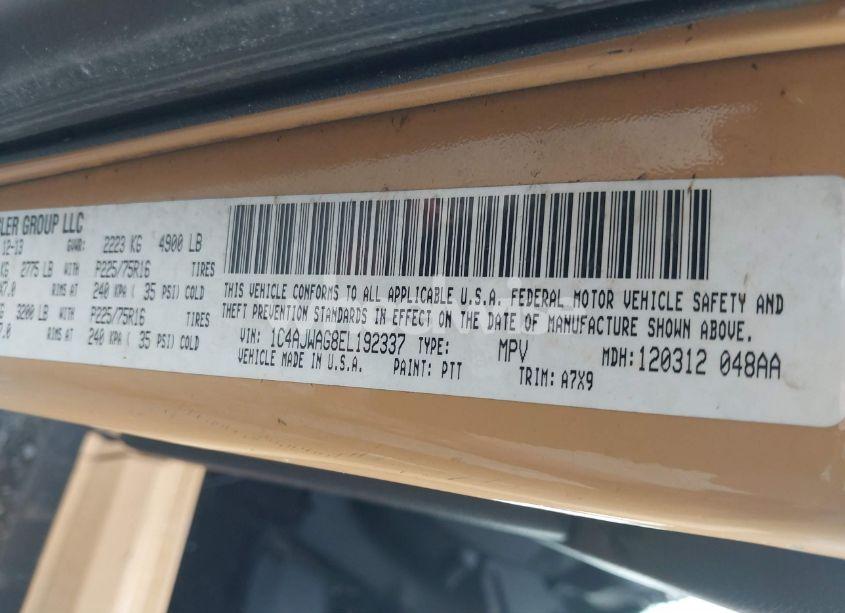 Photo 9 of 2014 Jeep Wrangler SPORT (VIN 1C4AJWAG8EL192337)