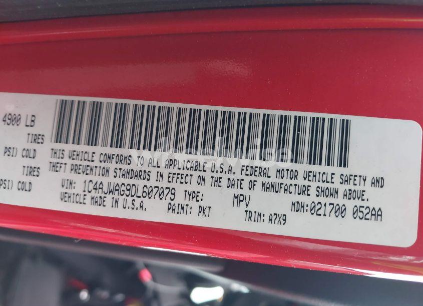 Photo 9 of 2013 Jeep Wrangler SPORT (VIN 1C4AJWAG9DL607079)