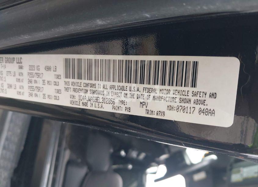 Photo 9 of 2014 Jeep Wrangler SPORT (VIN 1C4AJWAG9EL312856)