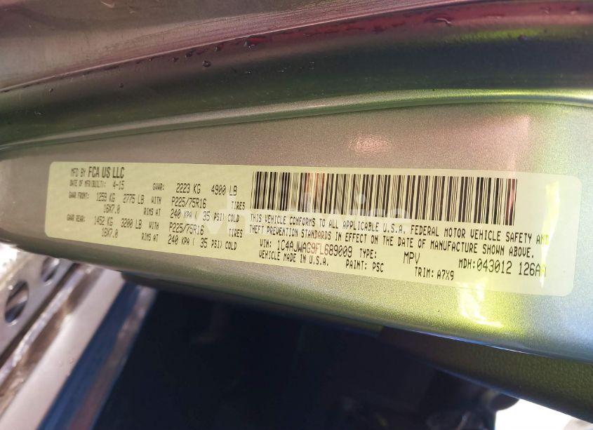 Photo 9 of 2015 Jeep Wrangler SPORT (VIN 1C4AJWAG9FL689009)