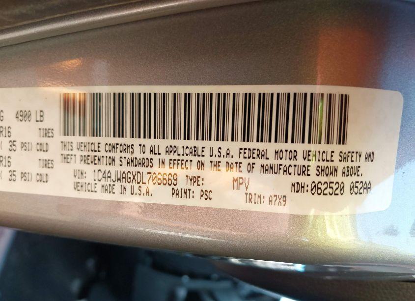 Photo 9 of 2013 Jeep Wrangler SPORT (VIN 1C4AJWAGXDL706669)