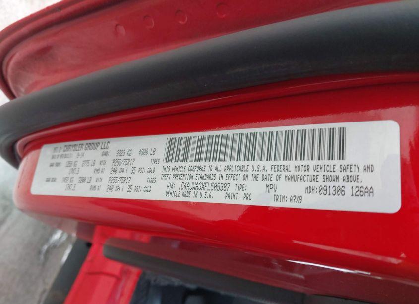 Photo 9 of 2015 Jeep Wrangler SPORT (VIN 1C4AJWAGXFL505387)