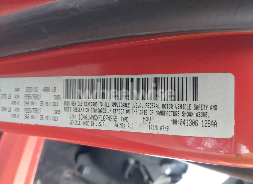 Photo 9 of 2015 Jeep Wrangler SPORT (VIN 1C4AJWAGXFL674955)