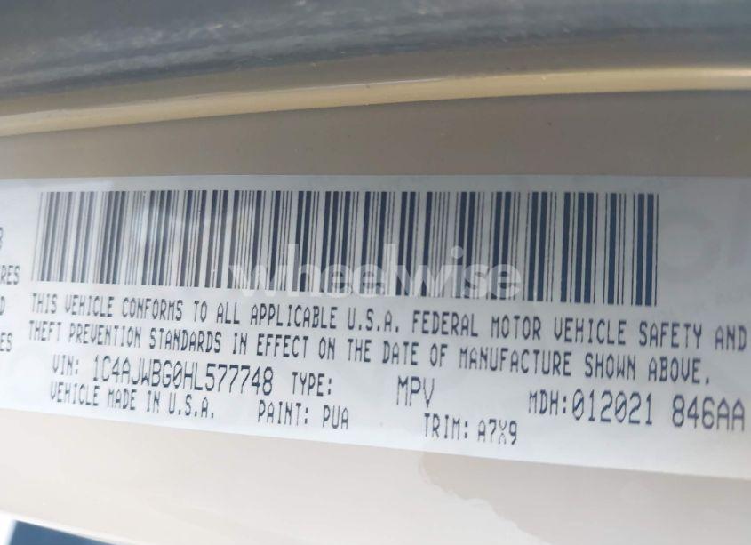 Photo 9 of 2017 Jeep Wrangler SAHARA 4X4 (VIN 1C4AJWBG0HL577748)