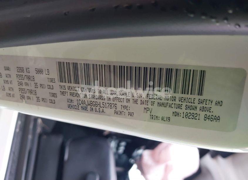 Photo 9 of 2017 Jeep Wrangler SAHARA 4X4 (VIN 1C4AJWBG6HL517876)