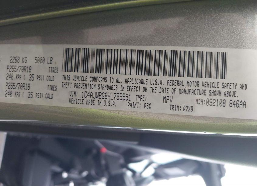 Photo 9 of 2017 Jeep Wrangler SAHARA 4X4 (VIN 1C4AJWBG6HL755551)