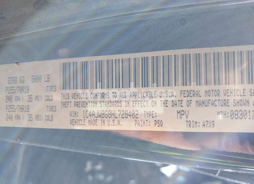 Photo 9 of 2017 Jeep Wrangler SAHARA 4X4 (VIN 1C4AJWBG8HL728402)