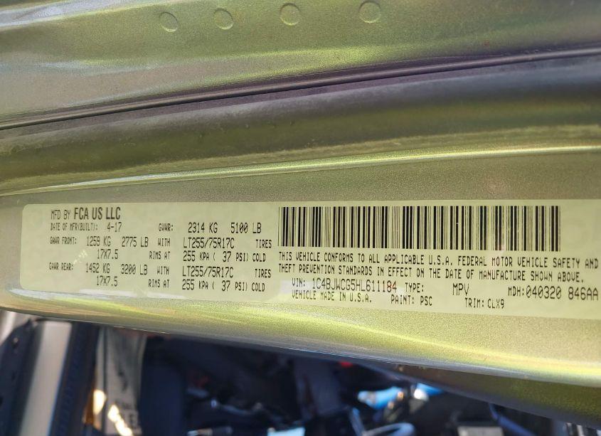 Photo 9 of 2017 Jeep Wrangler RUBICON RECON 4X4 (VIN 1C4BJWCG5HL611184)