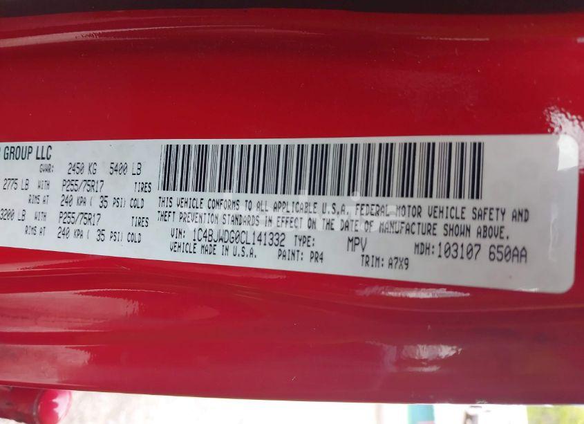 Photo 9 of 2012 Jeep Wrangler UNLIMITED SPORT (VIN 1C4BJWDG0CL141332)